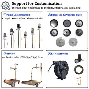 55 גלון תוף גריז יחידת משאבת אוויר 16 גל. ערכת משאבת שומן פנאומטית מופעל אוויר 200l עבור תוף - Product Image 3