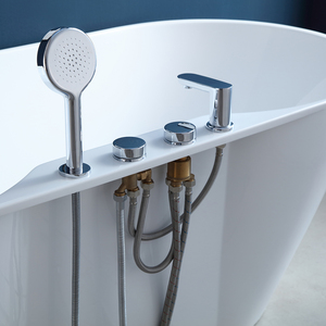 Bathroom Bathtub Solid <b>White</b> Round Acrylic Stacked Bathtub With Stainless Steel <b>Bracket</b> and Drainer - Product Image 3