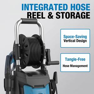 Hidrolavadora Eléctrica Profesional <span class=keywords><strong>de</strong></span> 1400W y 105 Bares con Carrete <span class=keywords><strong>de</strong></span> Manguera Integrado, Flujo <span class=keywords><strong>de</strong></span> 6.5L/Min para Detallado <span class=keywords><strong>de</strong></span> Automóviles, OEM/ODM - Product Image 2