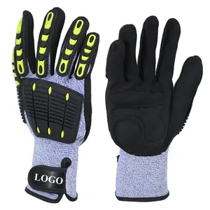 High Anti Vibration Cut Resistant Shock Proof Gloves Work TPR Impact Gloves