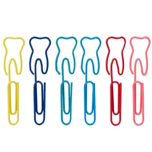 Marcadores de página de fio de ferro de 16 anos, fábrica, metal, coloridos, personalizados, clipes de papel em forma de dente