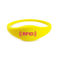 Bracelet en silicone flexible RFID passif, étanche, réutilisable, 13,56 MHz, mini-étiquette NFC 1K pour contrôle d'accès