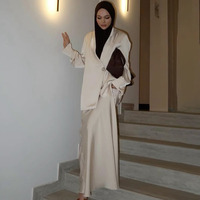 Ensemble jupe et blazer élégant en satin d'acétate, 2 pièces, tenue de soirée modeste, robe de soirée de luxe pour femmes musulmanes
