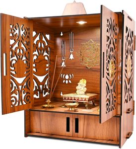 Templo Mandir de Madera Grande de Primera Calidad para <span class=keywords><strong>el</strong></span> Hogar con Puertas y Armarios - Product Image 1