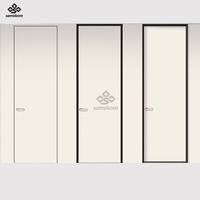 Porte cachée de luxe en bois d'aluminium plaqué chêne noyer teck finition grain de bois porte cachée