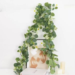 Guirlande d'eucalyptus artificiel transfrontalière 50 mètres en soie pour décoration extérieure, maison et accessoires de mariage - Product Image 4