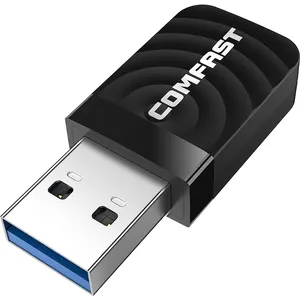 Fator preço mini usb wifi lan adaptador 5ghz 2.4ghz dual band dongle cartão de rede sem fio usb dongle para tv