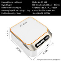 Lampe à ongles UV LED 200W avec capteur infrarouge, 4 réglages de minuterie, base détachable, logo personnalisable, utilisation automatique en salon et à domicile