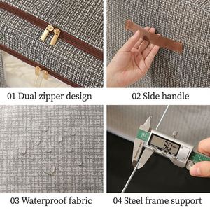Wholesale Oxford Cloth <b>Storage</b> <b>Box</b> Foldable Clothes <b>Storage</b> <b>Box</b> Household Clothes Quilt Organizer <b>Box</b> with Steel Frame - Product Image 6