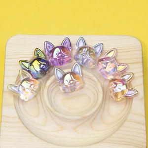 Cuentas acrílicas de cabeza de Corgi de colores transparentes para llavero de materiales hechos a mano DIY accesorios de cadena de teléfono móvil - Product Image 1