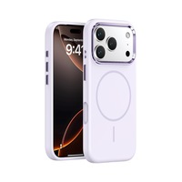 Coque de téléphone HMJ en silicone véritable givré magnétique souple, de luxe, antichoc, couleur unie pour iPhone 17 Pro Max