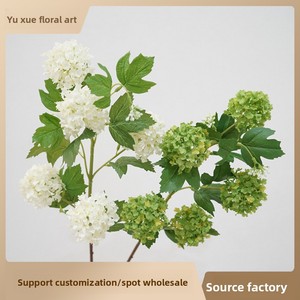 Arrangement floral artificiel en soie <span class=keywords><strong>Meetyou</strong></span> Hydrangea, petit et frais, de haute qualité, 5-en-1, boule de neige, pour décoration intérieure et de salle d'exposition - Product Image 2