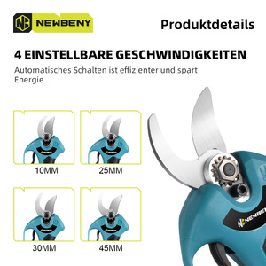 Sécateur sans fil numérique à batterie 18V, sans balais, à affichage numérique, en acier inoxydable, niveau 4, avec écran numérique pour batterie 18V - Product Image 3