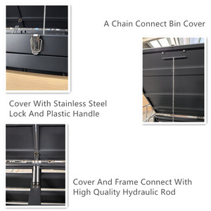 UV-resistant Metal Garden Garbage Storage Shed Outdoor Furniture Double Door Trash <strong>Bin</strong> <strong>Cover</strong> Cabinet - Product Image 3