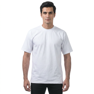 เสื้อยืดโอเวอร์ไซส์ผู้ชายรุ่นใหม่ล่าสุด ผ้าฝ้าย 100% แขนสั้น ทรงหลวม สีพื้น รับออกแบบโลโก้ ป้องกันขนร่วง น้ำหนัก 280 กรัม - Product Image 1