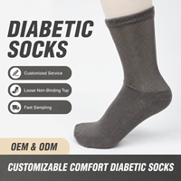 Chaussettes de circulation pour diabétiques, taille et couleur personnalisées, nylon, élasthanne, coton, non irritantes, sans couture, pour les personnes âgées