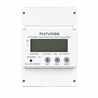 Medidor de Energía Inteligente Trifásico para Riel DIN, 4 Cables, Electrónico, KWH, Entrada Directa/CT 3*220V, Protocolo RS485 Modbus-RTU