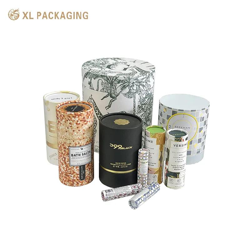 Factory Packaging Supplier Tube Packaging Kraft Paper Rolls Edge Paper Tube Tea Round Box Packaging Paper Tube