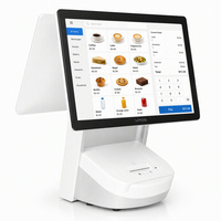 Sistem POS All-in-One dengan Printer Terintegrasi, Monitor POS Layar Ganda, Mesin Kasir untuk Restoran, Kafe, Toko Roti