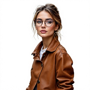 <b>Brown</b> <b>Women's</b> Trucker <b>Jacket</b> Faux <b>Leather</b> Turn Down Collar Single Breasted Autumn <b>jacket</b> <b>Women's</b> Genuine Cowhide <b>Leather</b> - Product Image 4