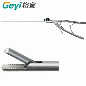 Geyi OEM tersedia pemegang jarum laparoskop dapat digunakan kembali, instrumen bedah untuk operasi, Laparoskopik lurus bentuk V
