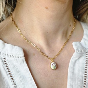 Nuevo Collar con Colgante de Clip de Papel Chapado en Oro de 18k, Serie de Plantas Frescas Chapadas en Oro de 18k, Collar con Colgante de Limón y Fresa para Mujer - Product Image 3