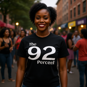 T-shirt con piccolo logo che celebra le donne nere, 92% cotone, per promozioni - Product Image 1