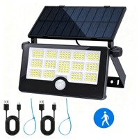 Projecteur solaire pliable étanche avec IP65 232 Led lampe murale à capteur de corps humain pour éclairage de paysage de cour de jardin