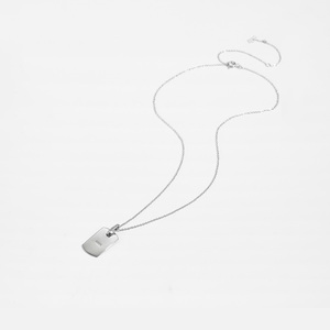 FUAMAY bijoux minimalistes en argent 925 plaqué or 18 carats personnalisé gravé empilable chaîne de base pendentif blanc nom/Date colliers - Product Image 5