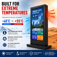 High Brightness 3000 Nit LCD Digital Kiosk 55 65 Inch Capacitive Touch Screen IP65 Waterproof Totem Outdoor Advertising Display