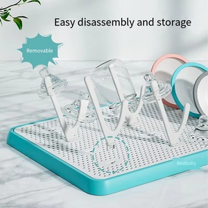 Scolapiatti per <span class=keywords><strong>biberon</strong></span> in PP senza BPA, facile da smontare, con vassoio raccogligocce da appoggio - Product Image 4