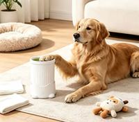 Nettoyeur électrique automatique de pattes pour animaux de compagnie, gobelet de lavage de pattes pour chien, brosses en silicone rotatives à 360°, brosse à pattes rechargeable par USB pour chiens et chats