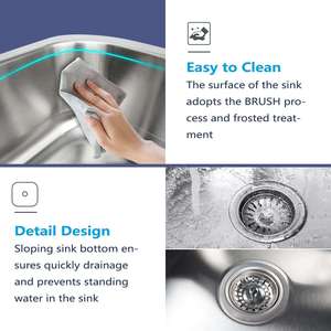 Chất lượng cao bán buôn tùy chỉnh sản phẩm tại chỗ bát đôi bồn rửa nhà bếp với drainboard với bán buôn giá thấp - Product Image 2