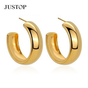 Aros de moda OEM/OEM, impermeables, de acero inoxidable, chapados en oro, hipoalergénicos, proveedor de joyería de moda, pendientes de moda para mujer - Product Image 3