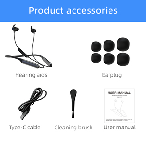 Aides auditives ergonomiques et confortables à 32 canaux DSP rechargeables, design tour de cou pour une utilisation toute la journée, pour la perte auditive - Product Image 4