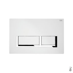 Placa de empuje rectangular RAK de 25 cm de longitud en cromo mate para inodoro con cisterna Ecofix - Product Image 1