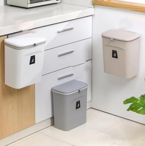 Grande Capacidade Wall Mounted Trash Can com Tampa Cozinha Pendurado Lixo <span class=keywords><strong>Bin</strong></span> Dustbin Waste Storage <span class=keywords><strong>Bin</strong></span> Feito de plástico - Product Image 2