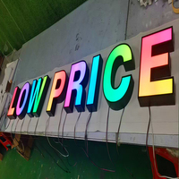 Lettres lumineuses frontales RGB, enseignes LED couleur intégrale, coque en acier inoxydable, lettres LED couleur intégrale télécommandées, lettres pour hôtels