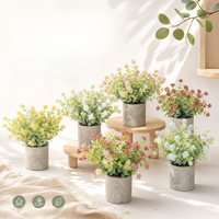 Plante Artificielle de Bureau Evergreenwrap en Pot Cylindrique en Pulpe de Papier, Feuillage Bonsaï, Plante Artificielle Transfrontalière