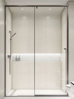 Porte de douche coulissante simple en verre de 6 mm noir, style hôtelier, avec charnière, kit complet pour salle de bain, OEM ODM