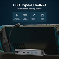 UNIEAN Hub USB 3.0 vers RJ45, adaptateur UHD 4K, station d'accueil multiport 6 en 1, hub USB C pour Steam Deck vers PS5