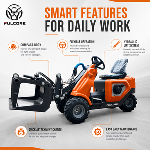 รถตักล้อยาง FULCORE มาตรฐาน ISO สำหรับงานหนัก ตัวถังเหล็กหนาพิเศษ ทนทานต่อแรงกระแทกสูง ตัวถังขนาดกะทัดรัด กว้างไม่เกิน 1 เมตร - Product Image 3