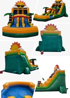 Toboggan aquatique gonflable double piste de qualité commerciale, prix usine, en PVC 0,55 mm, certifié CE, pour piscine à jets d'eau, fête estivale en extérieur