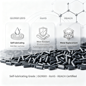 Granulés de <span class=keywords><strong>PA66</strong></span> remplis de <span class=keywords><strong>MoS2</strong></span>, autolubrifiants, résistants à l'usure, qualité moulage par injection pour engrenages, roulements et bagues - Product Image 3