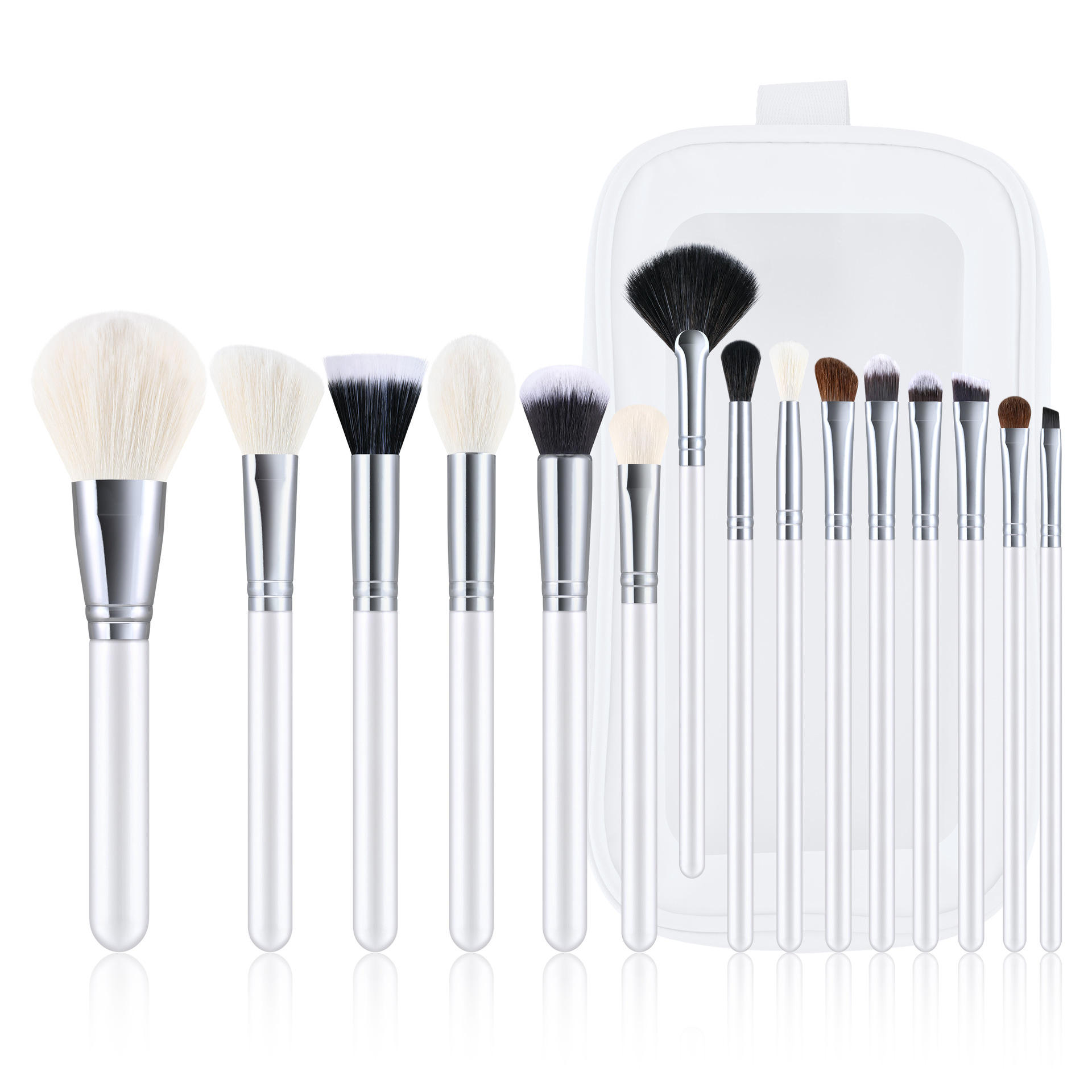 15 pcs of white with a white transparent zipper bag