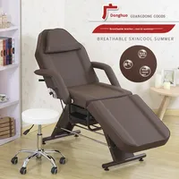 Luxueux PU noir blanc réglable jambe beauté chaise de Massage pliable tatouage barbier lit chaise thérapie faciale cils pas cher