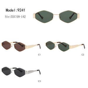 Gafas de Sol Unisex con Marco Metálico Rectangular, Lentes Verdes, 100% Protección UV, Protección Solar para Adultos - Product Image 3