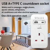Cowell UD03 UK-Stecker Intelligente Zeitschaltuhr Steckdosensteuerung Automatische Abschaltung Programmierbarer Countdown-Timer-Schalter USB Typ-C CE/ROHS