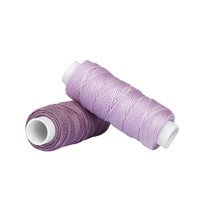 Benang Lilin Bulat 0.8mm 15M Gulungan Kecil Bahan Polyester untuk Jahitan Saddle Stitch, Kerajinan Kulit, DIY, dan Kepang