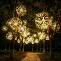 Boule de feux d'artifice LED suspendue, fil de cuivre, étoile explosive, décoration de Noël, vente en gros